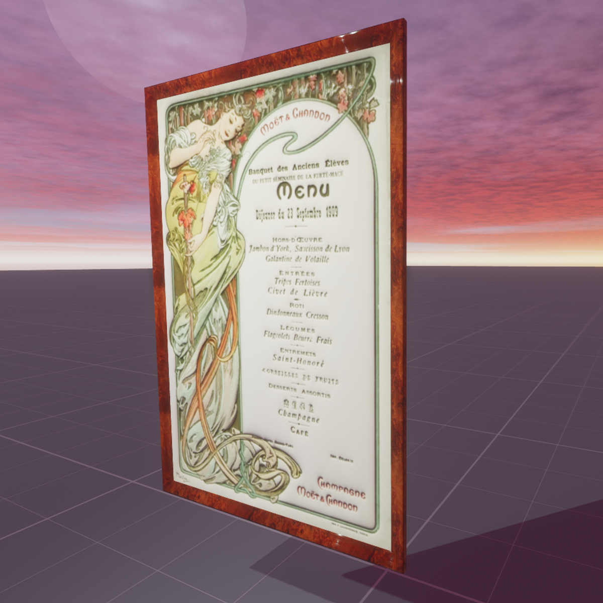 Moet & Chandon Menu Alphonse Mucha b1