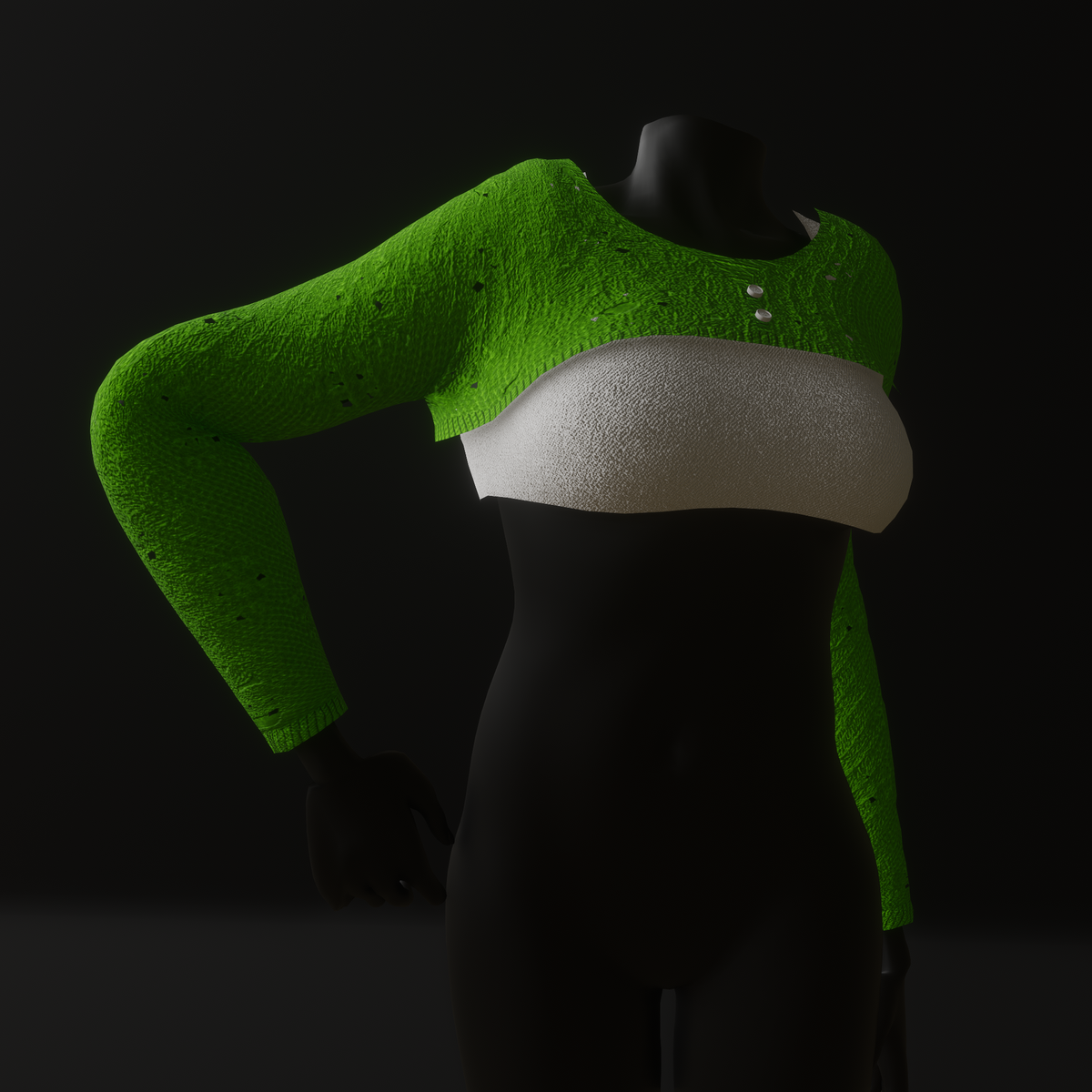Knited Cropped Jumper (TM) Light Green