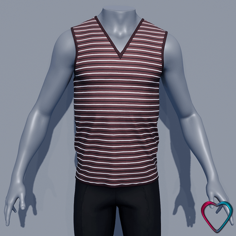 Men V Neck Teeshirt - Brown