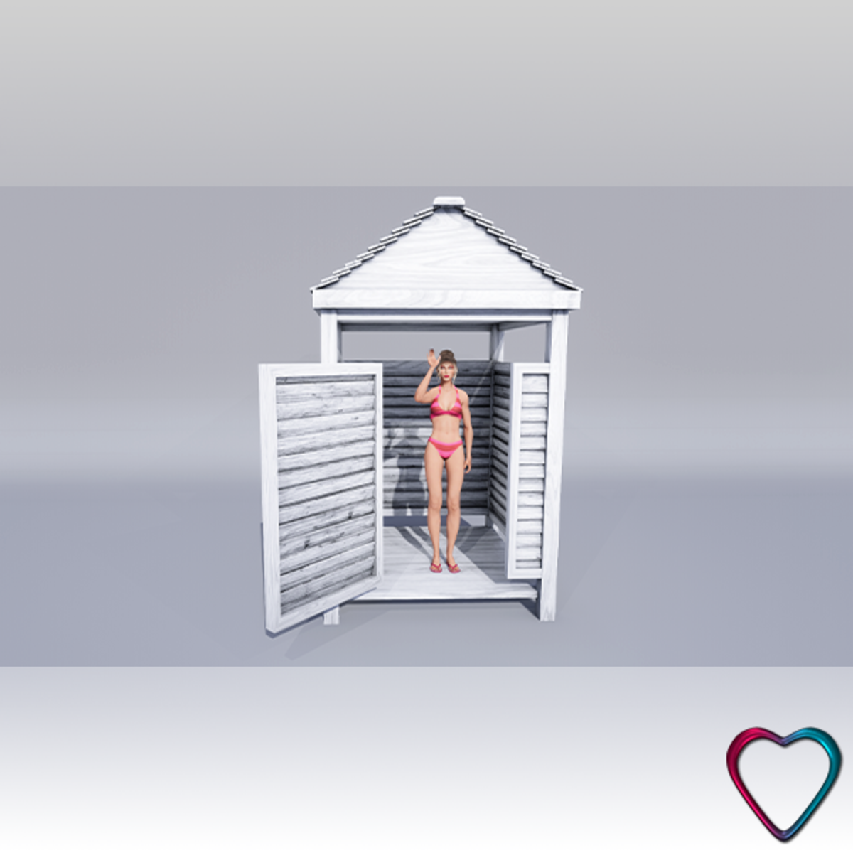 Beach Changing Room - White