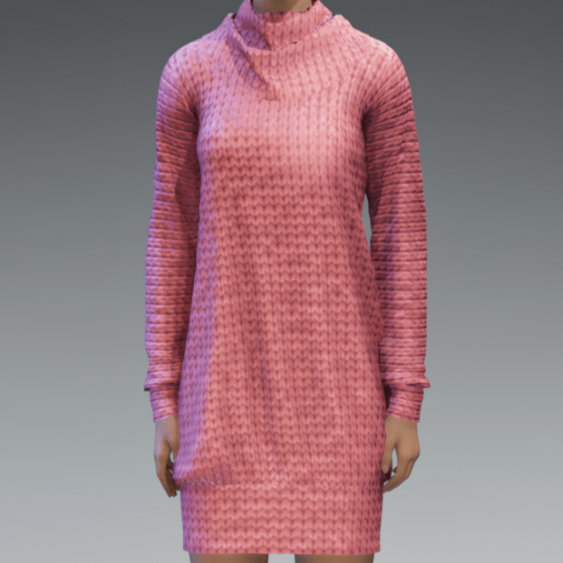 Light Pink Turtleneck Dress
