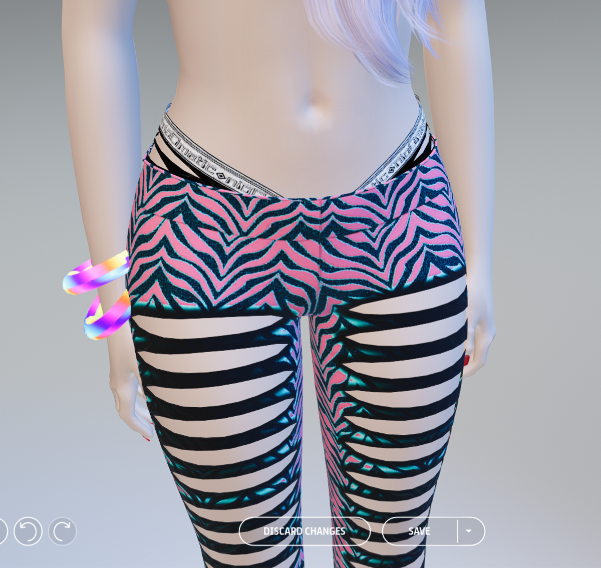 Pink Zebra Ripped Leggings with Ripped Undies - Female