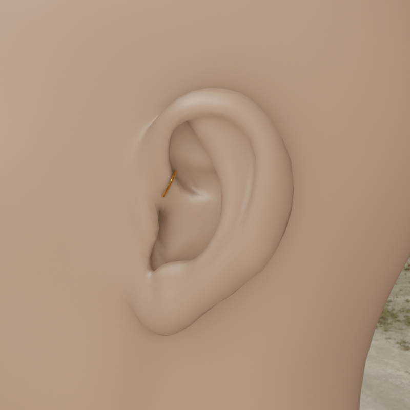 Darth piercing left ear gold