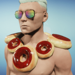 Male doughnut necklace - strawberry