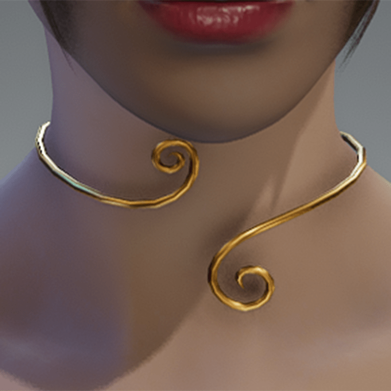 Gold spiral necklace