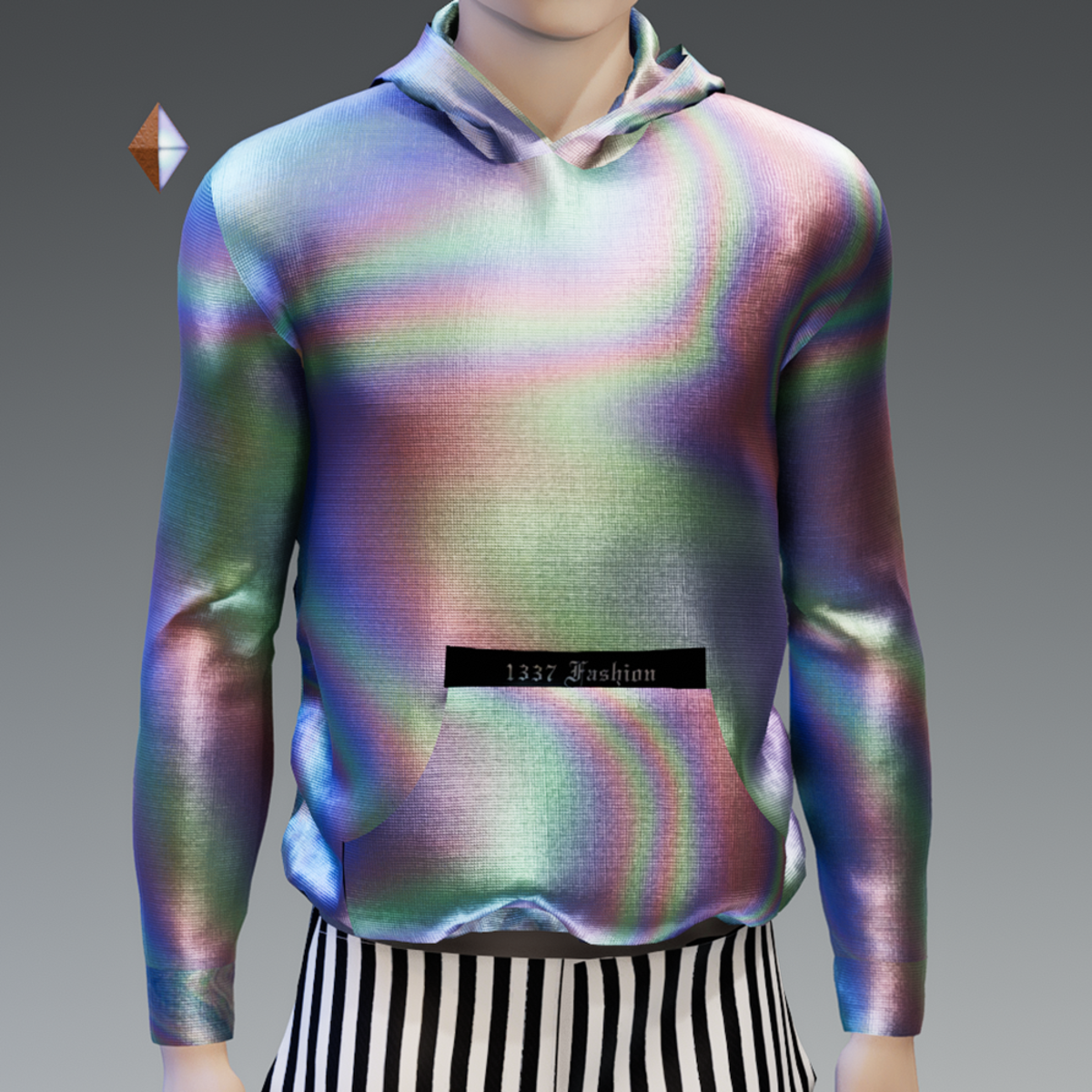 Rainbow Reflective Holographic Hoodie V2