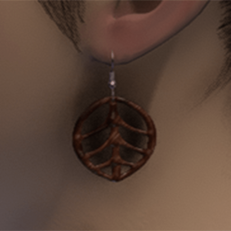 Wood leaf earrings
