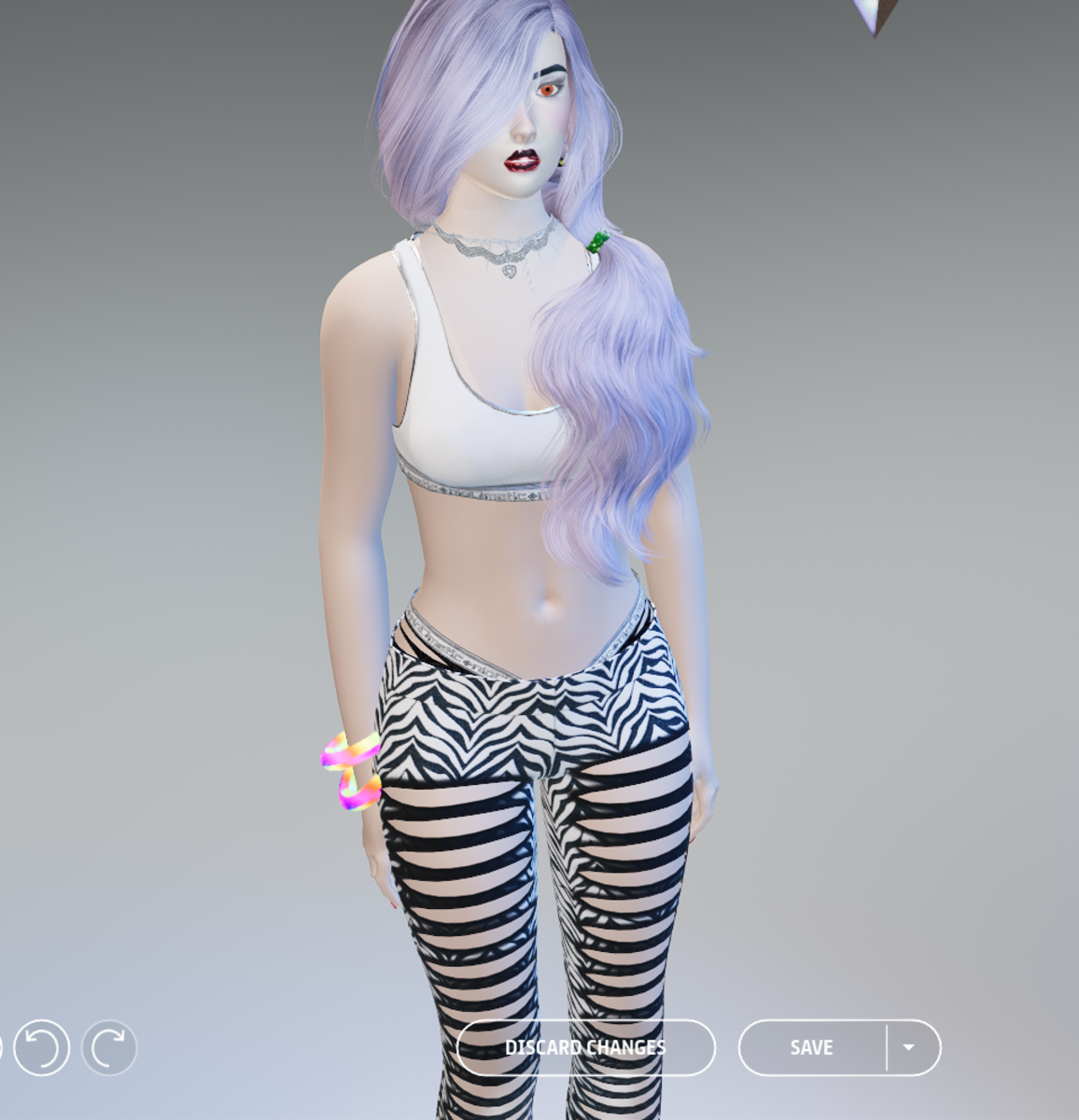 White Zebra Ripped Leggings with Ripped Undies - Female