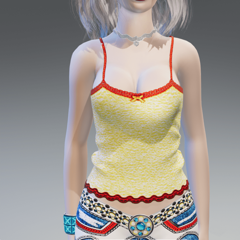 Vintage Yellow-Water Long Tank-Top - Female