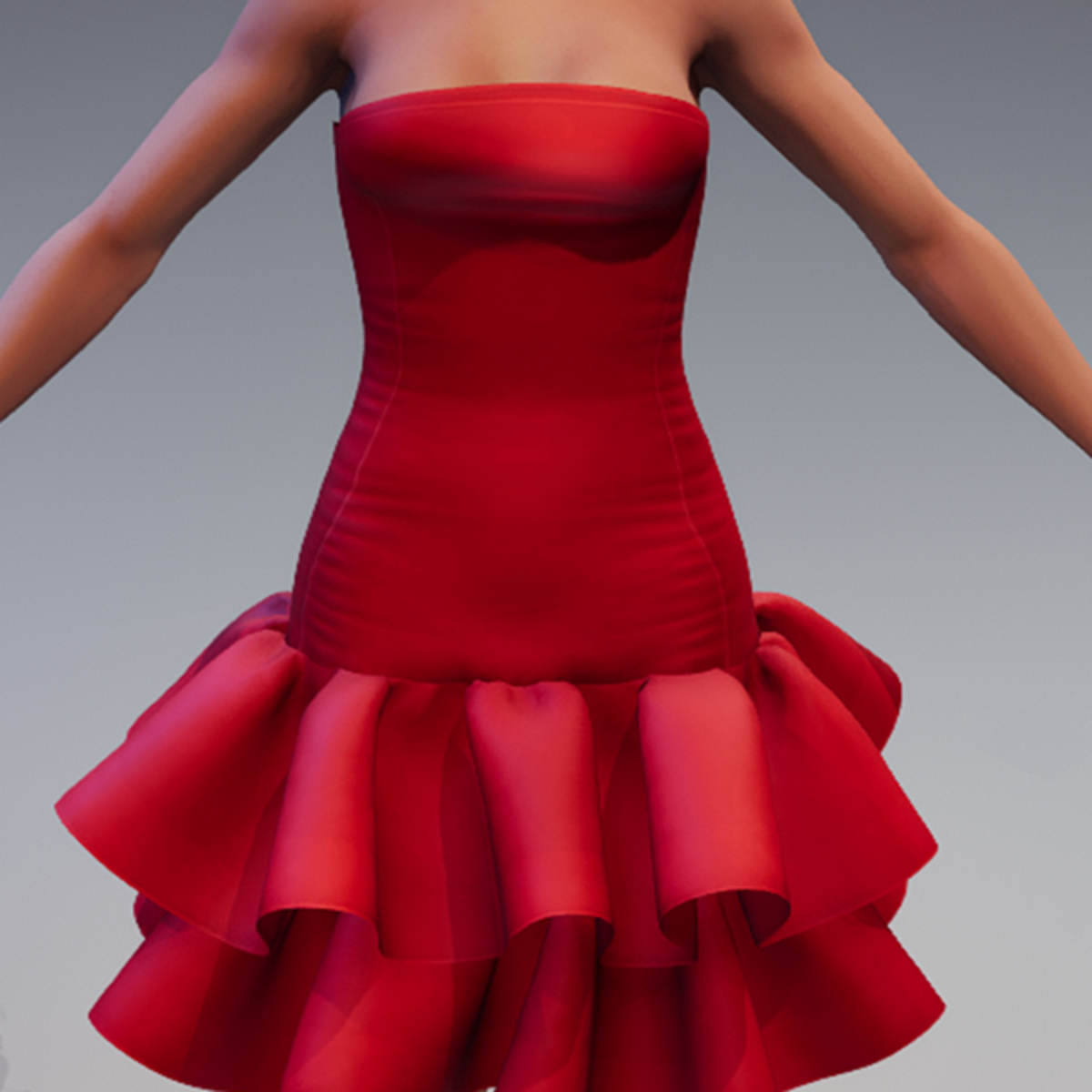 L.F. ASIA RUFFLES COCKTAIL DRESS RED