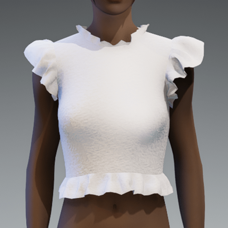 White ruffled top