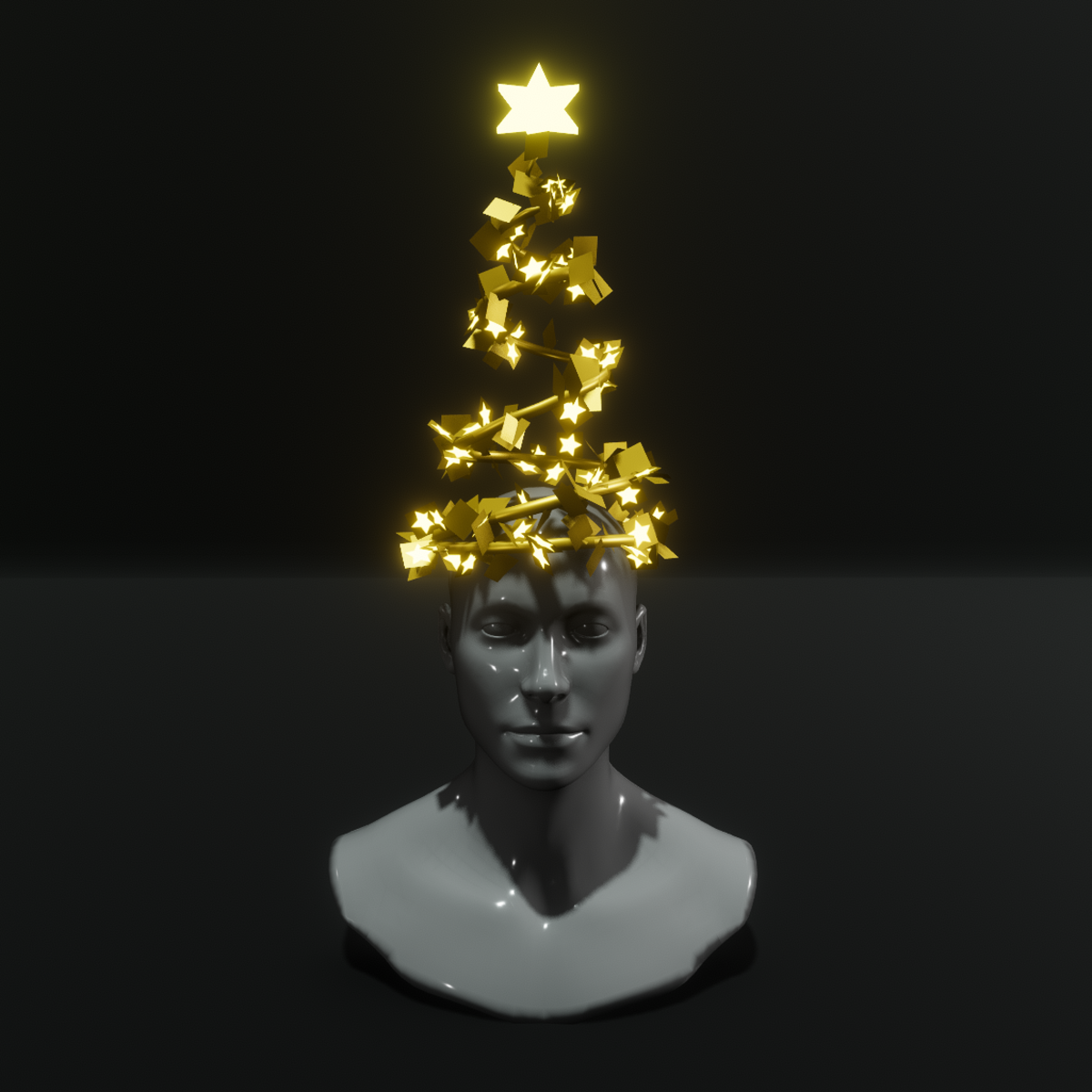 Male christmas tree hat - golden