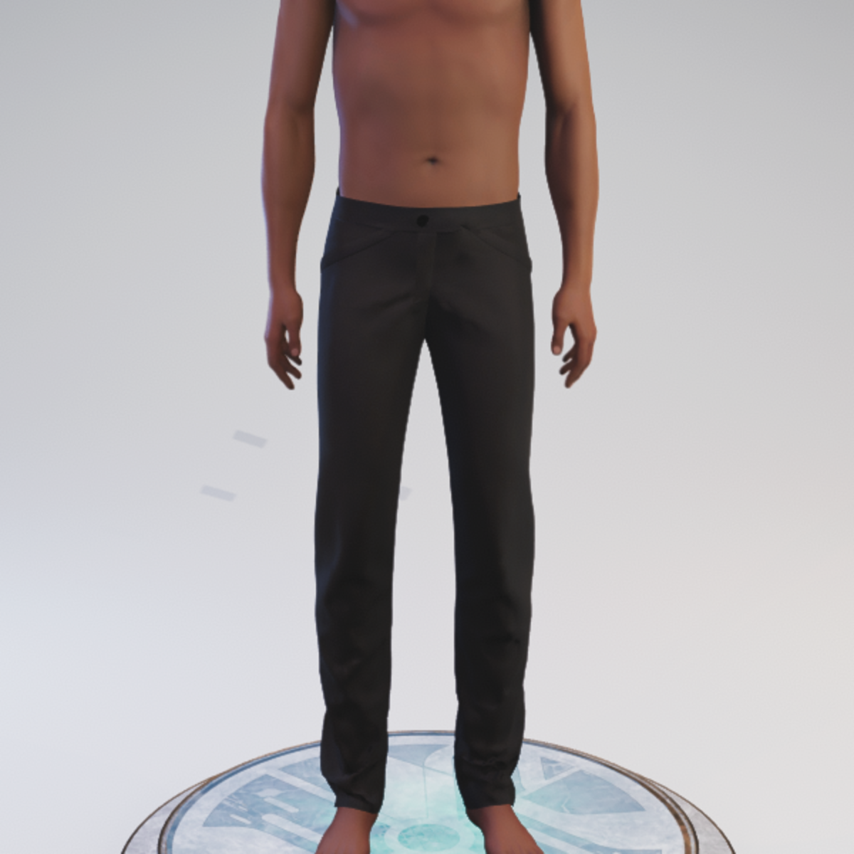 Faux-pocket Slacks - Black Wool