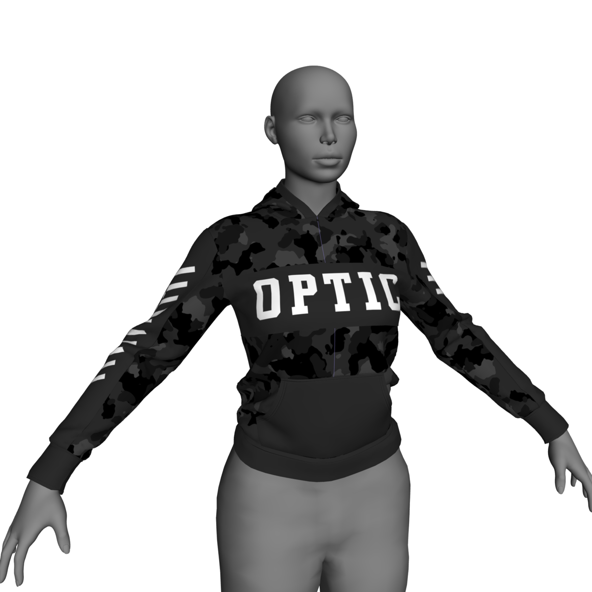 OpTic Gaming Camouflage Black Hoodie - F