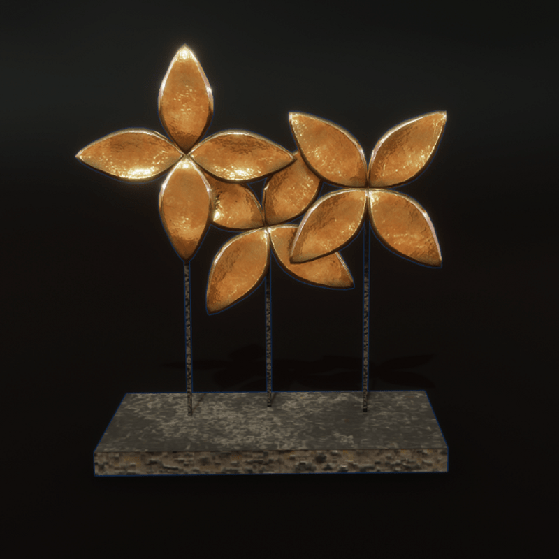 Sea Flower Art - brass