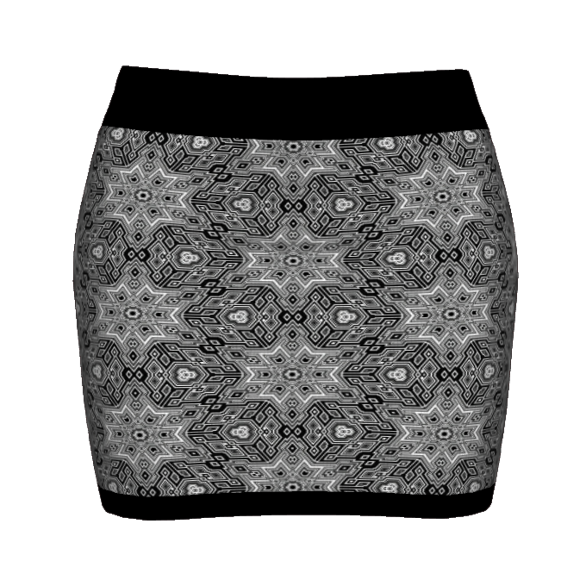 Woman Simple Skirt - Black&White