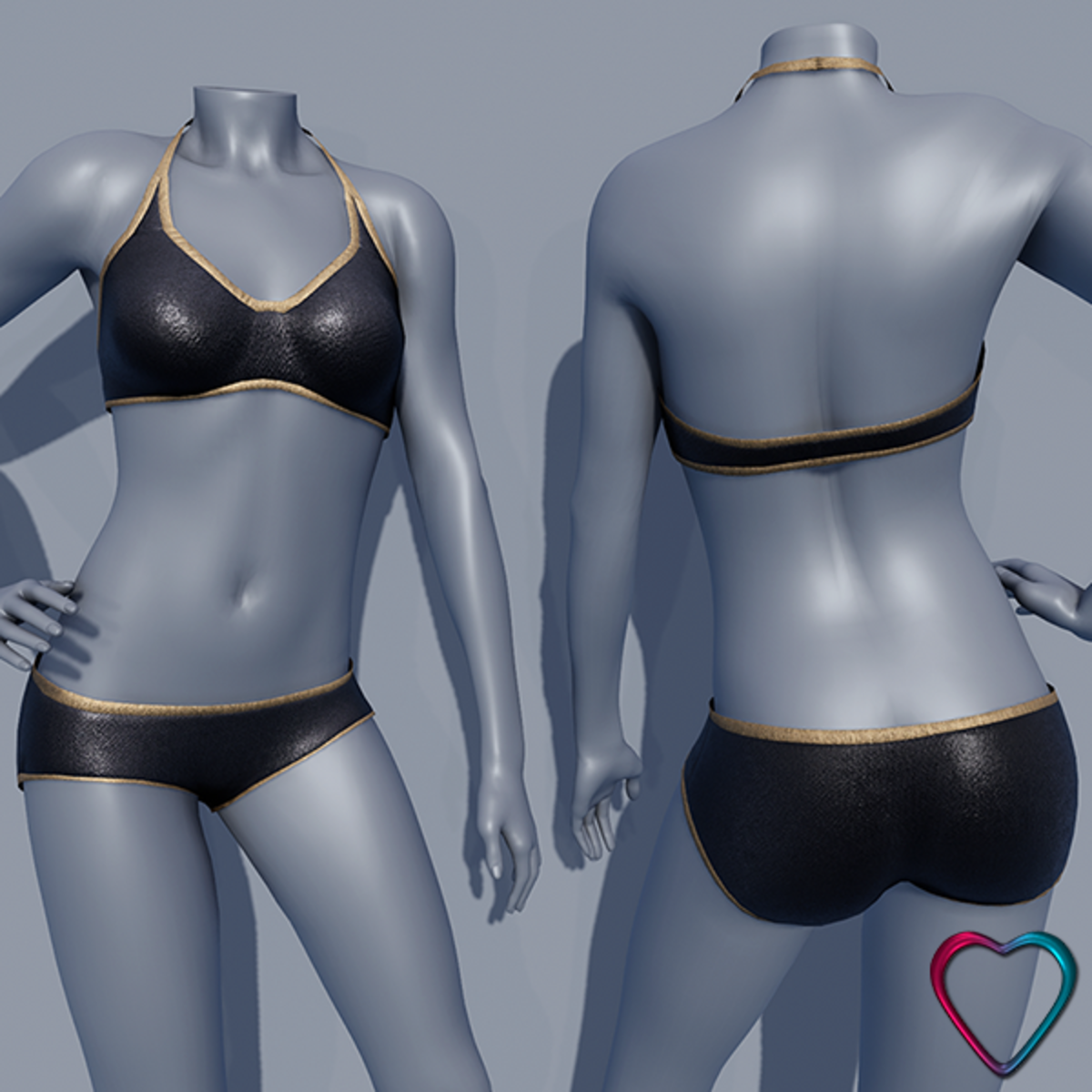 AV2 Bikini - Black and Gold