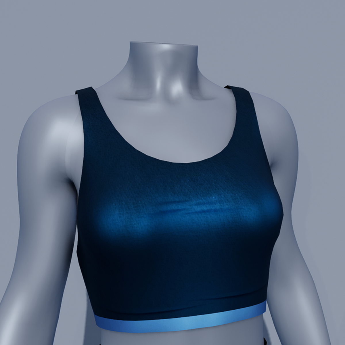 Glossy Sport Bra - Blue