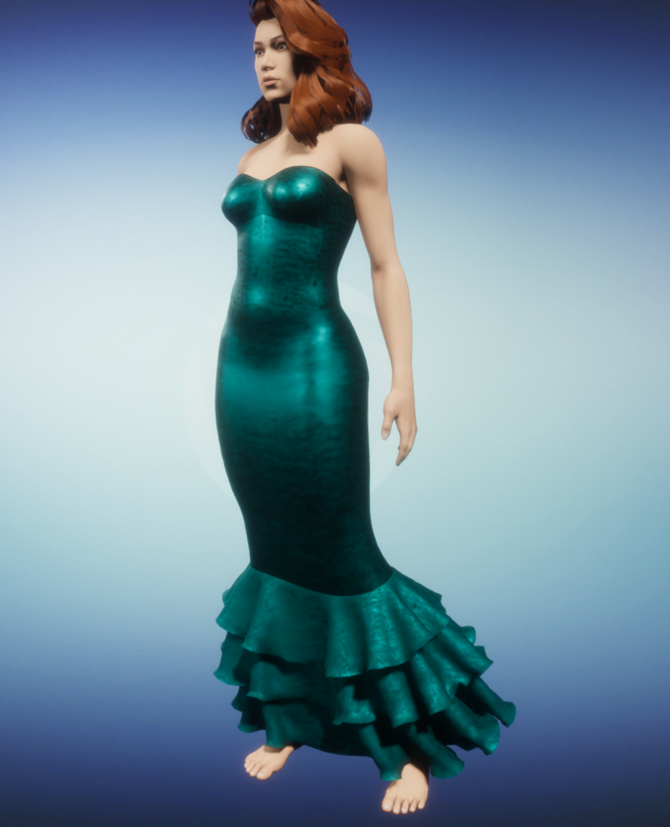mermaid dress--viridian