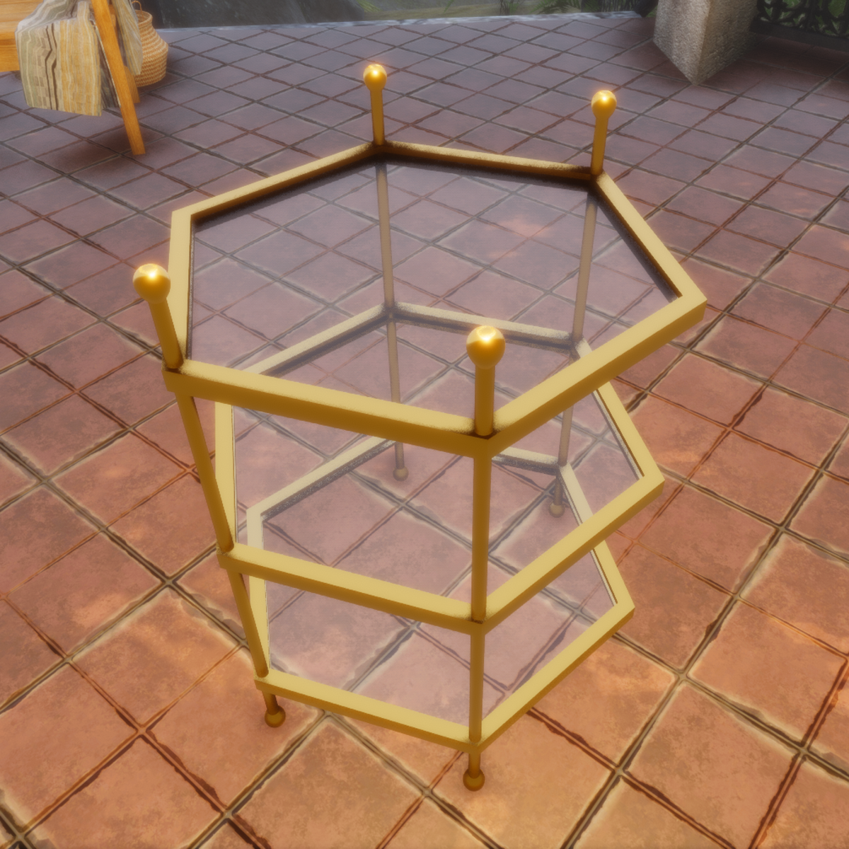 Hexagon Side Table Shelf