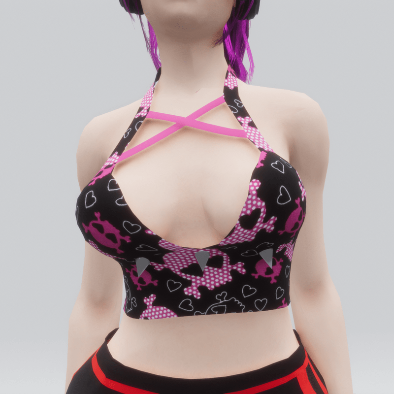 Spiked Emo Skull Crop Top