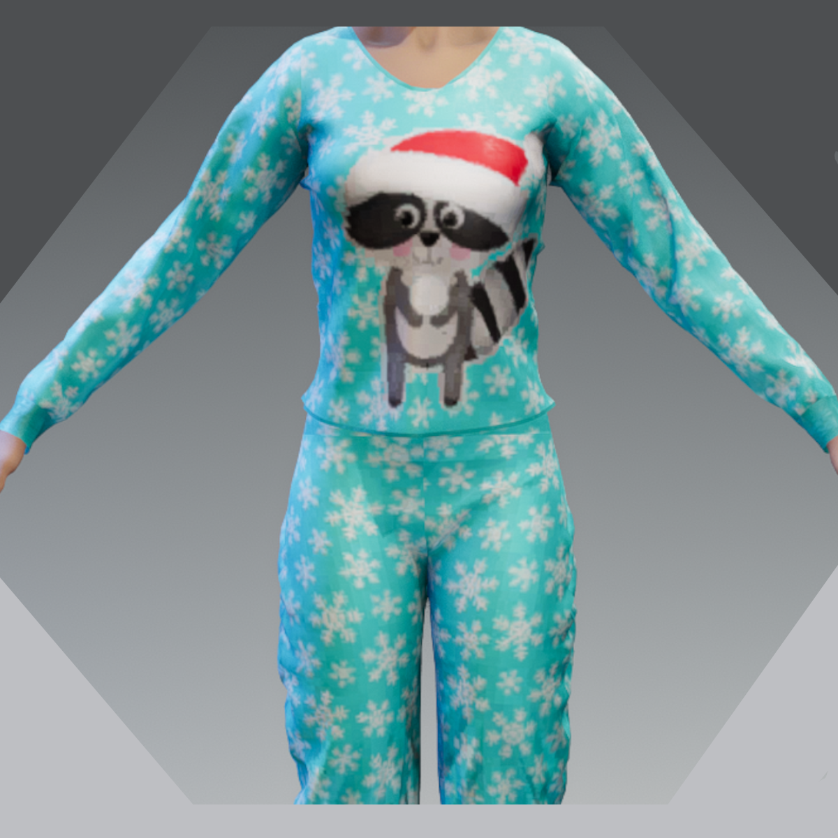 Christmas Pajama's Snowbal the Racoon