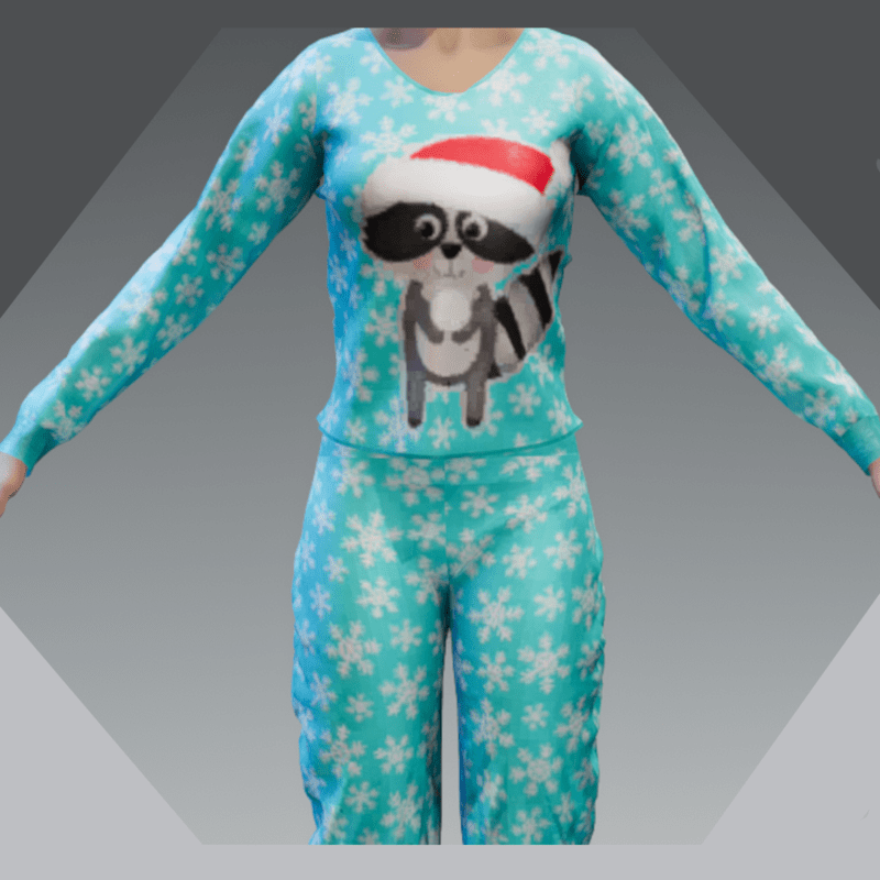 Christmas Pajama's Snowbal the Racoon