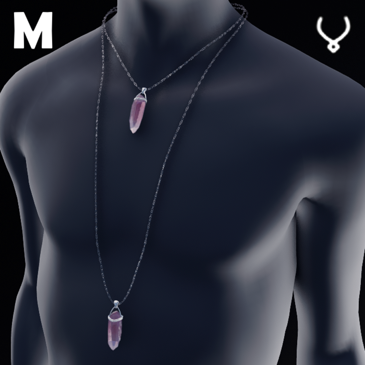 Rose Quartz Double Pendant - M