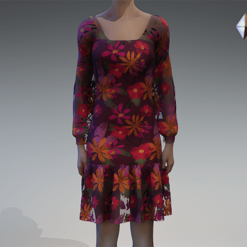 Floral chiffon dress