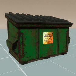 Green  Rusted Dumpster (Openable)