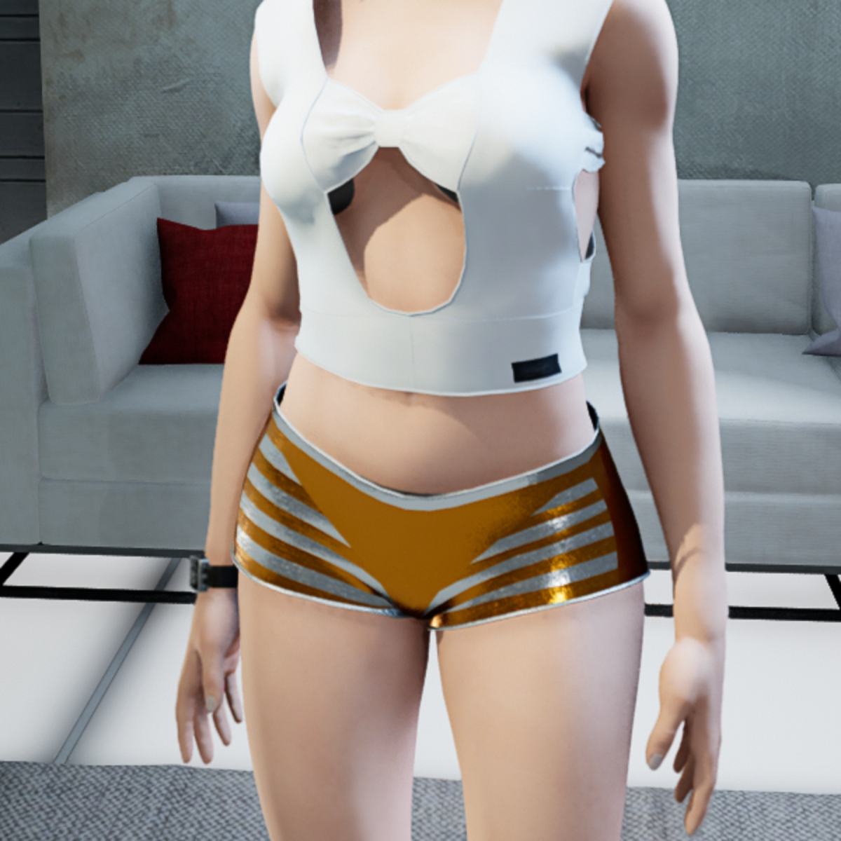 Short met orange silver