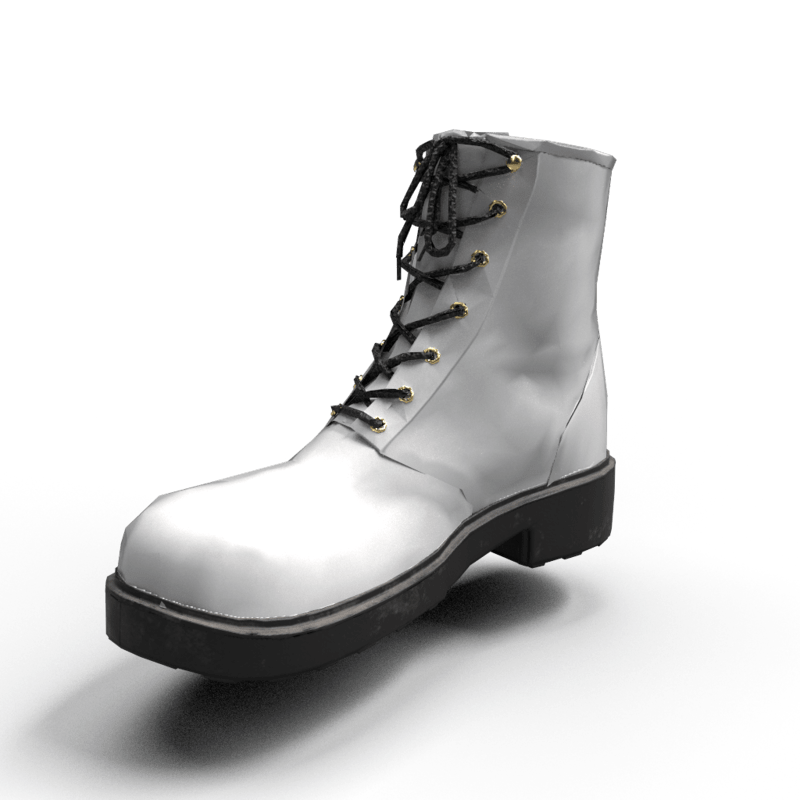 Boots White Leather Female