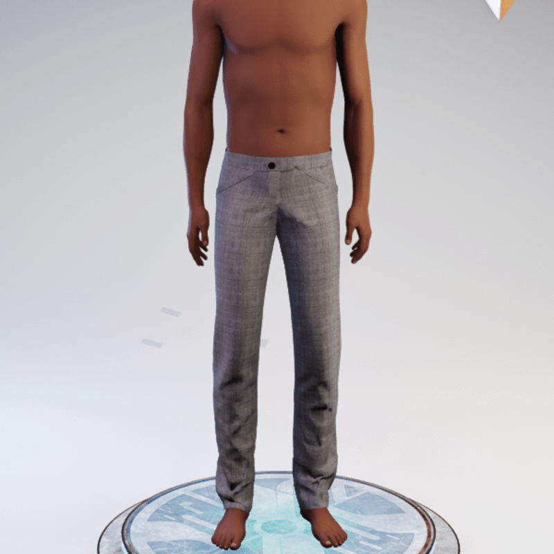 Faux-pocket Slacks - Grey Plaid