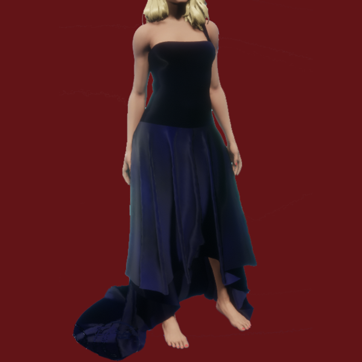 Beth in Deep Blue Gown