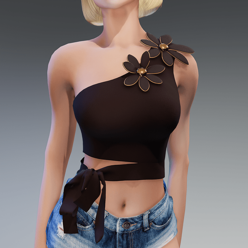 Flower Top in Brown