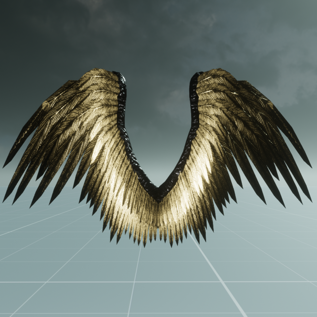 Male Black/Gold Angel Wings