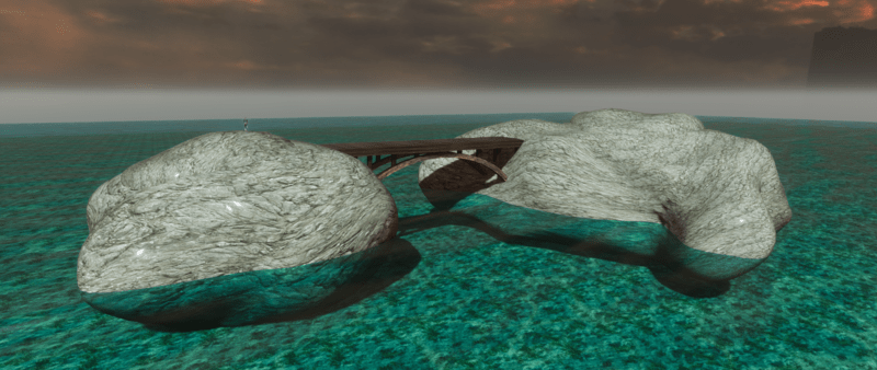 rocks joined by a bridge