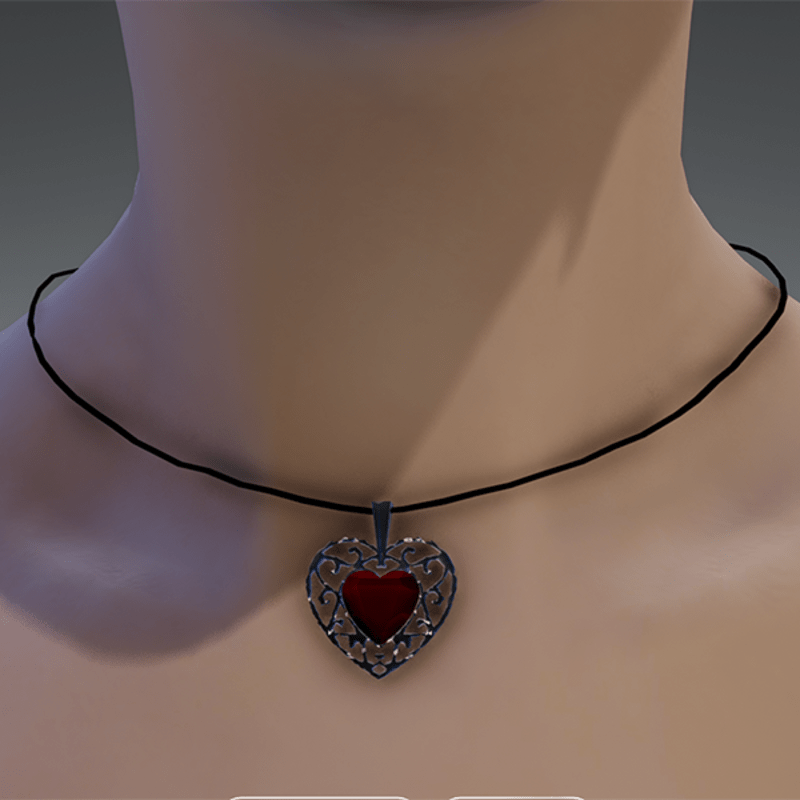 Ruby heart pendant necklace