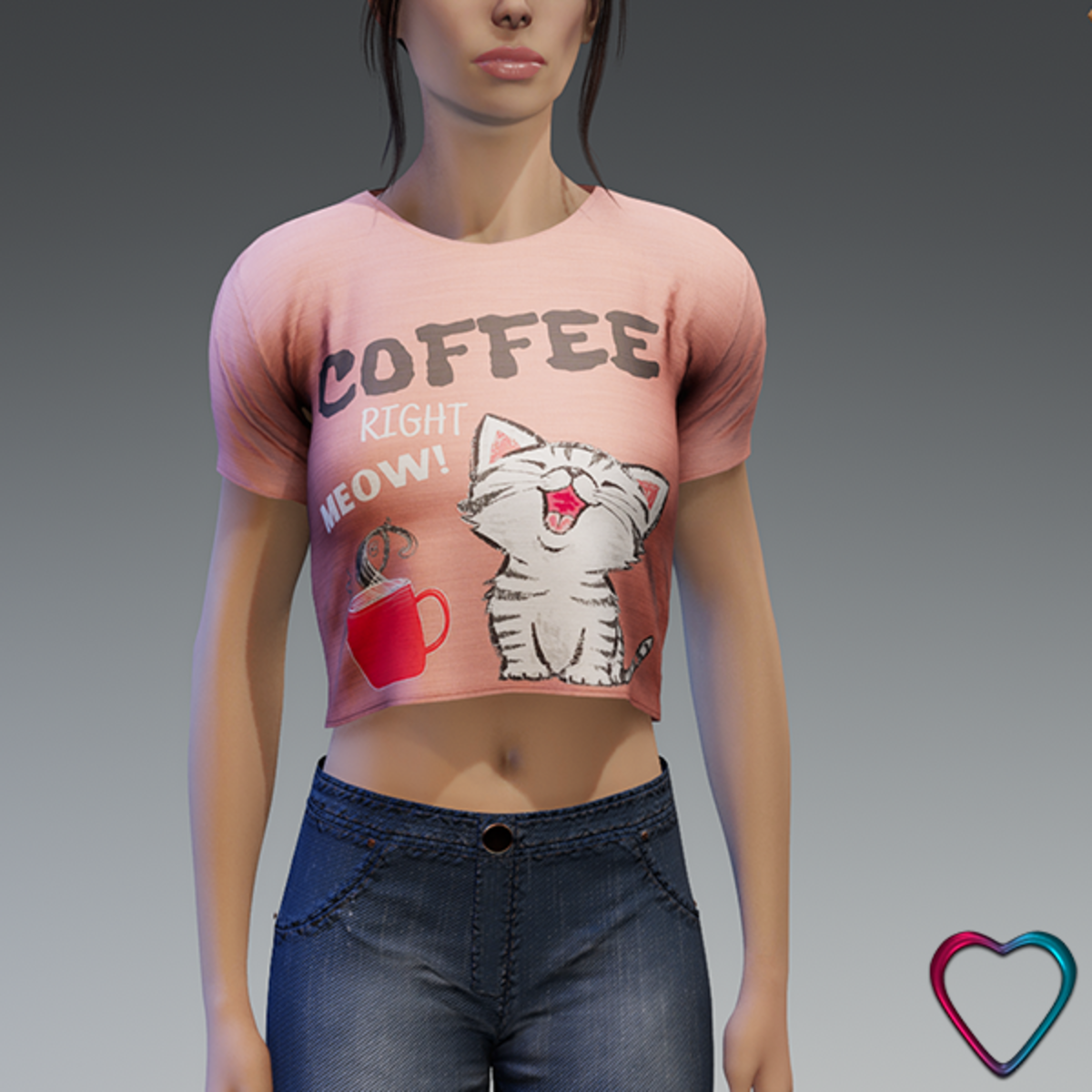 Women Tee-Shirt with Message - Coffee Cat