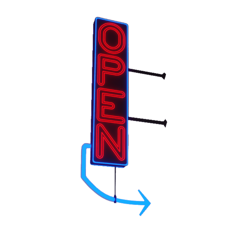 Animated Neon Sign Open