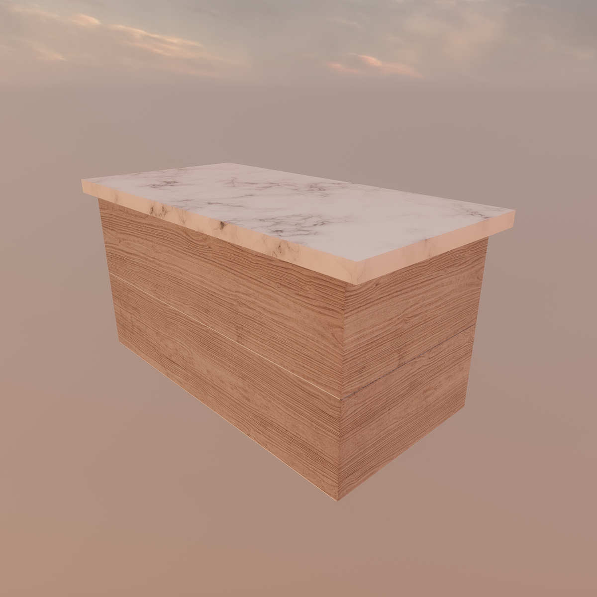 4K Modern large kitchen counter - light