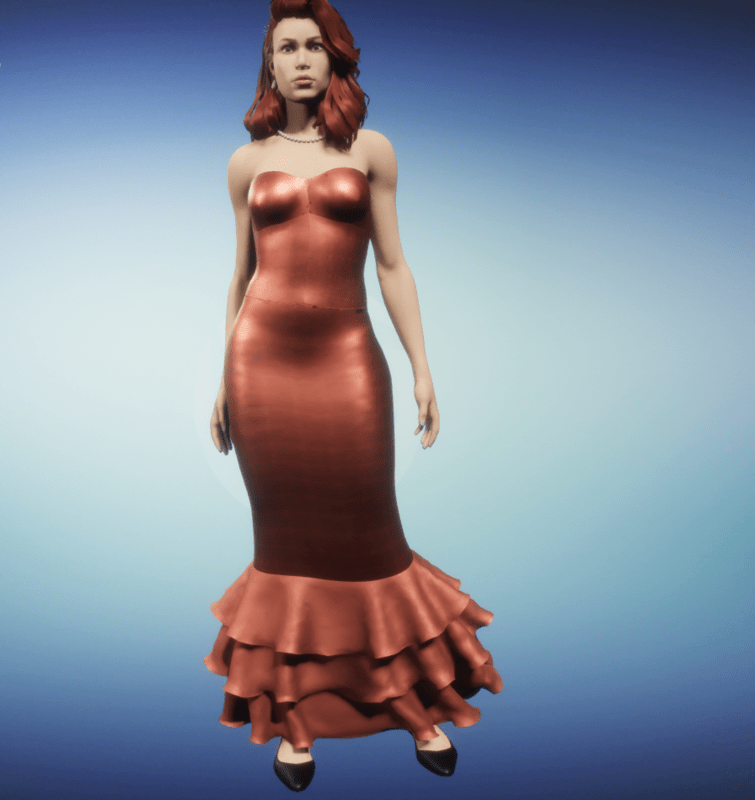mermaid dress-- sea coral