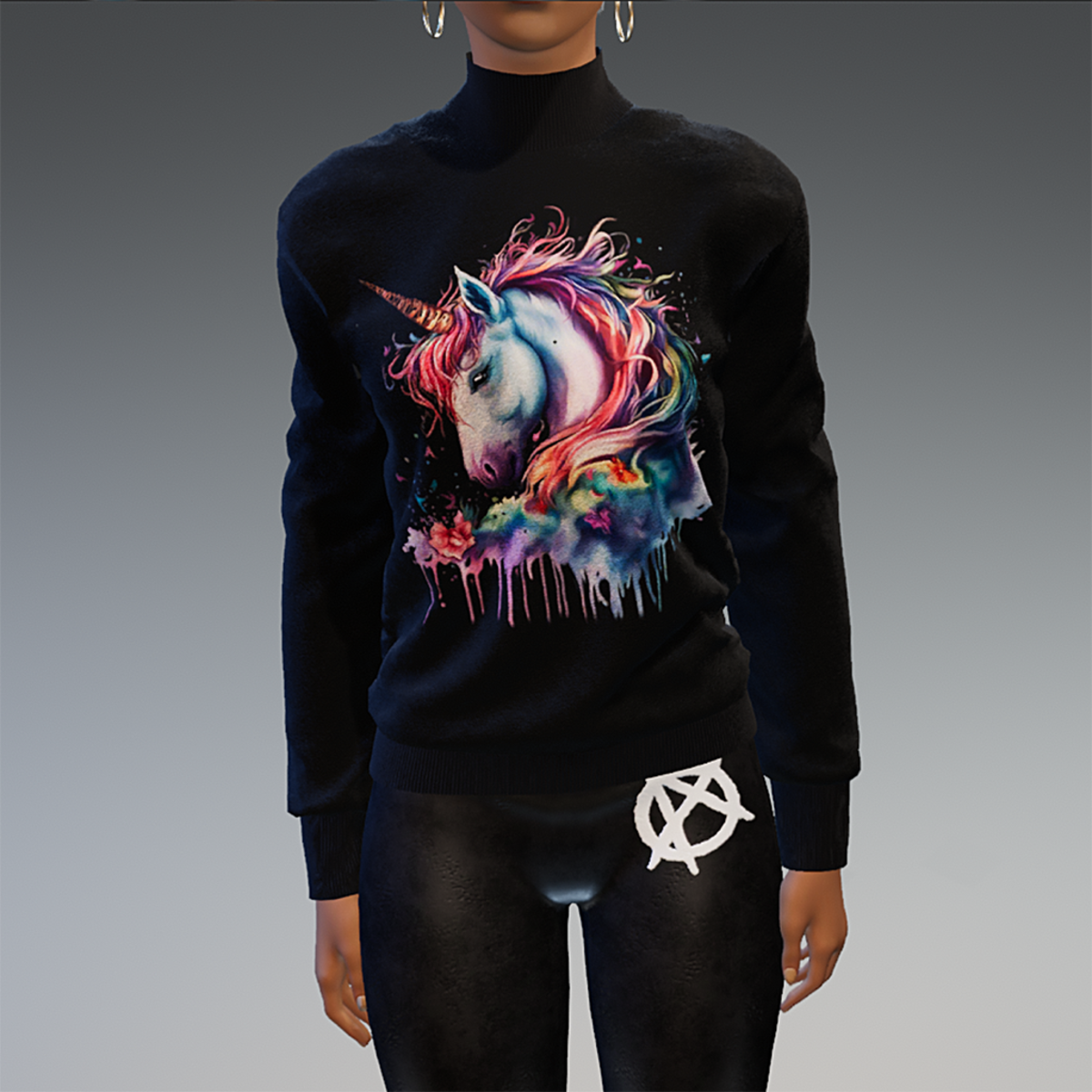 TKA Unicorn Sweater Black - unisex
