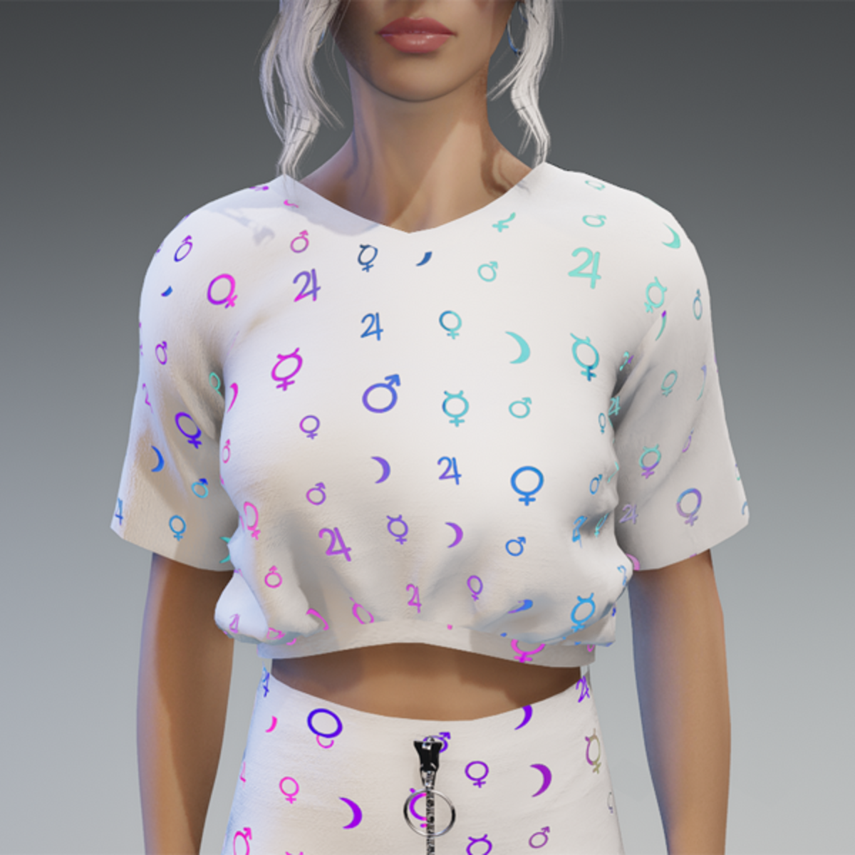 Glowing Planet Signs Shirt in White