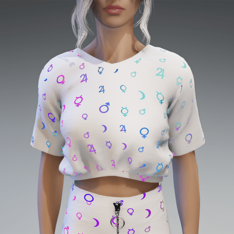 Glowing Planet Signs Shirt in White