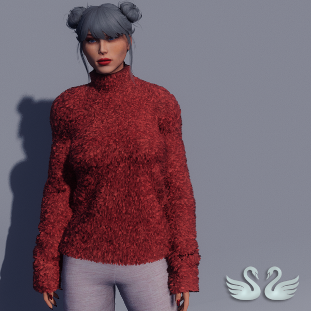Nicci - Fur Sweater - Red