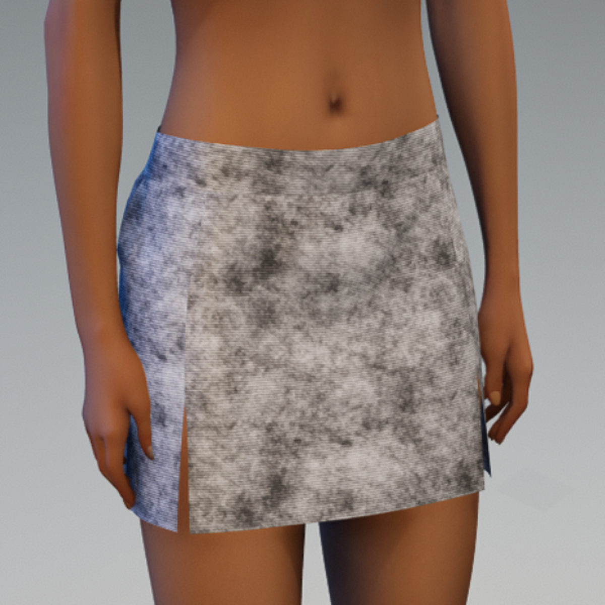 split skirt faded gray grunge denim