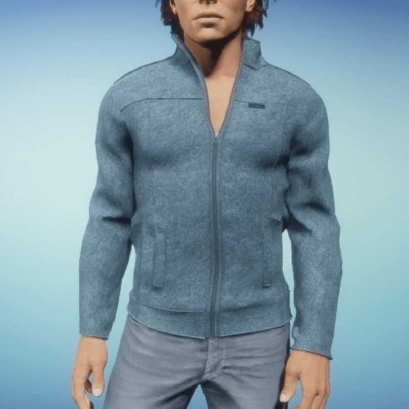 Planet leather jacket sky blue