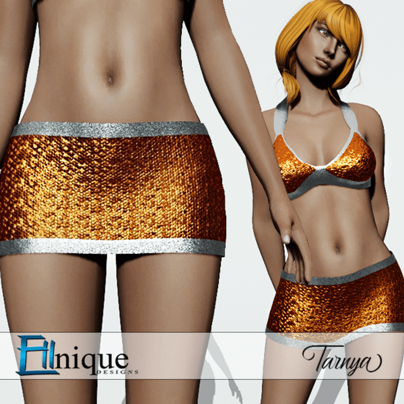 Tarnya Orange Clubbing Sequin Skirt