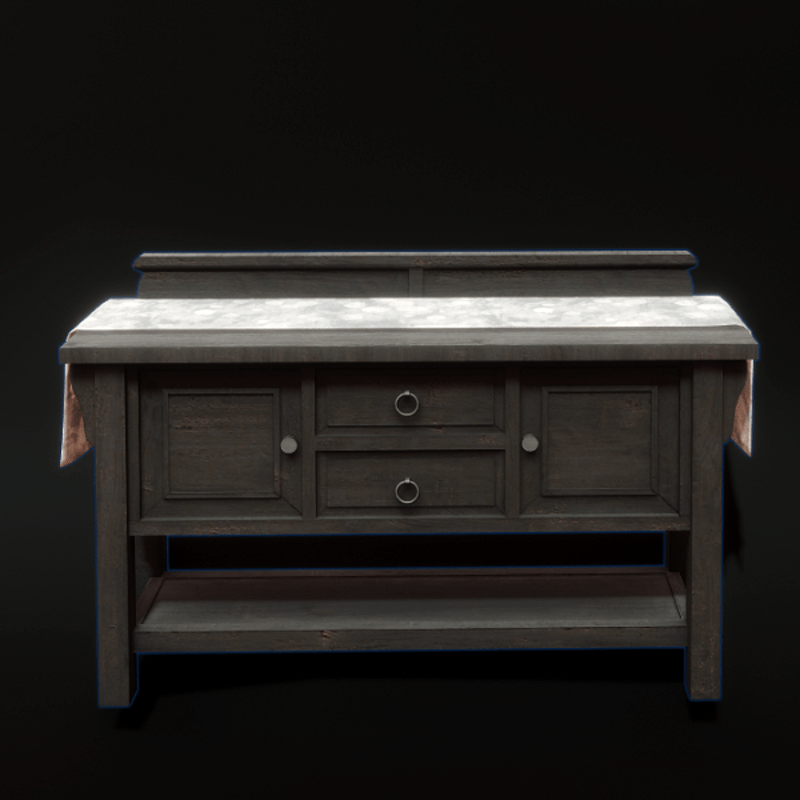 Gray Buffet with Runner Cb